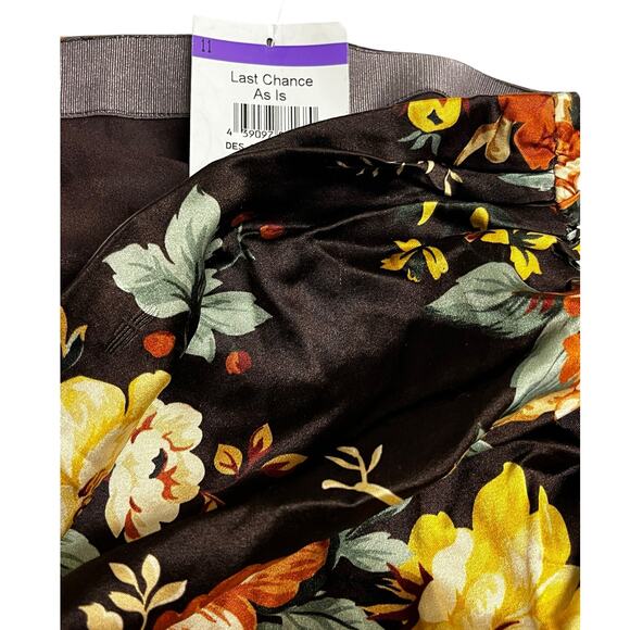 VERONICA BEARD Pixie Floral Ruched Silk Midi Skirt | Womens 0, Oxblood Brown - Picture 6 of 11